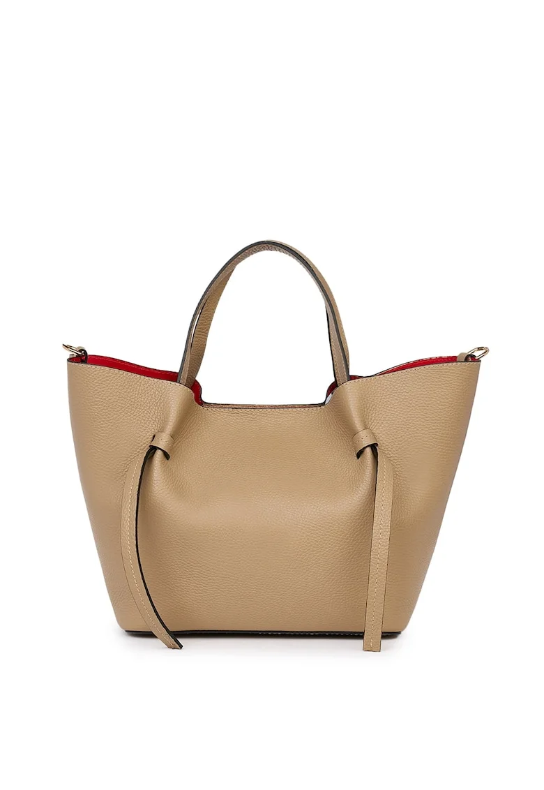 Geanta shopper din piele naturala Veronica, Bej