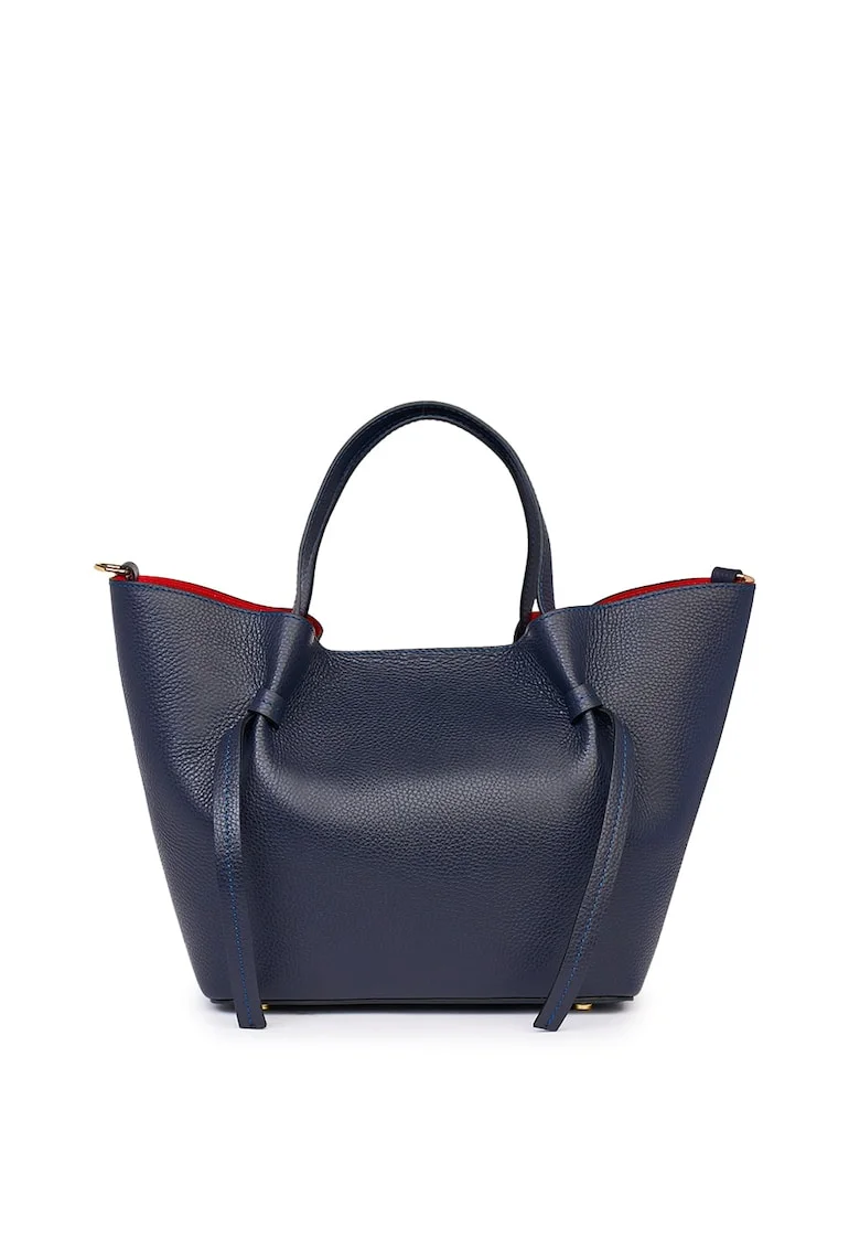 Geanta shopper din piele naturala Veronica, Bleumarin