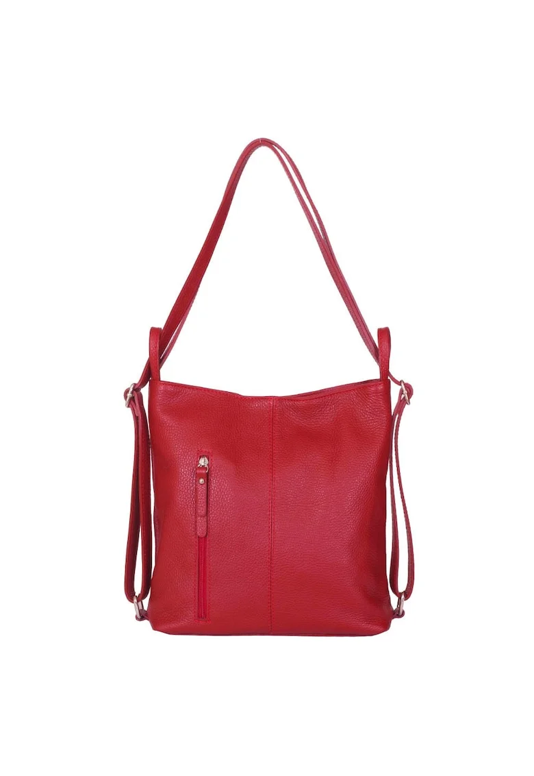 Geanta rucsac 2-in-1 din piele naturala Alesandra, Rosu