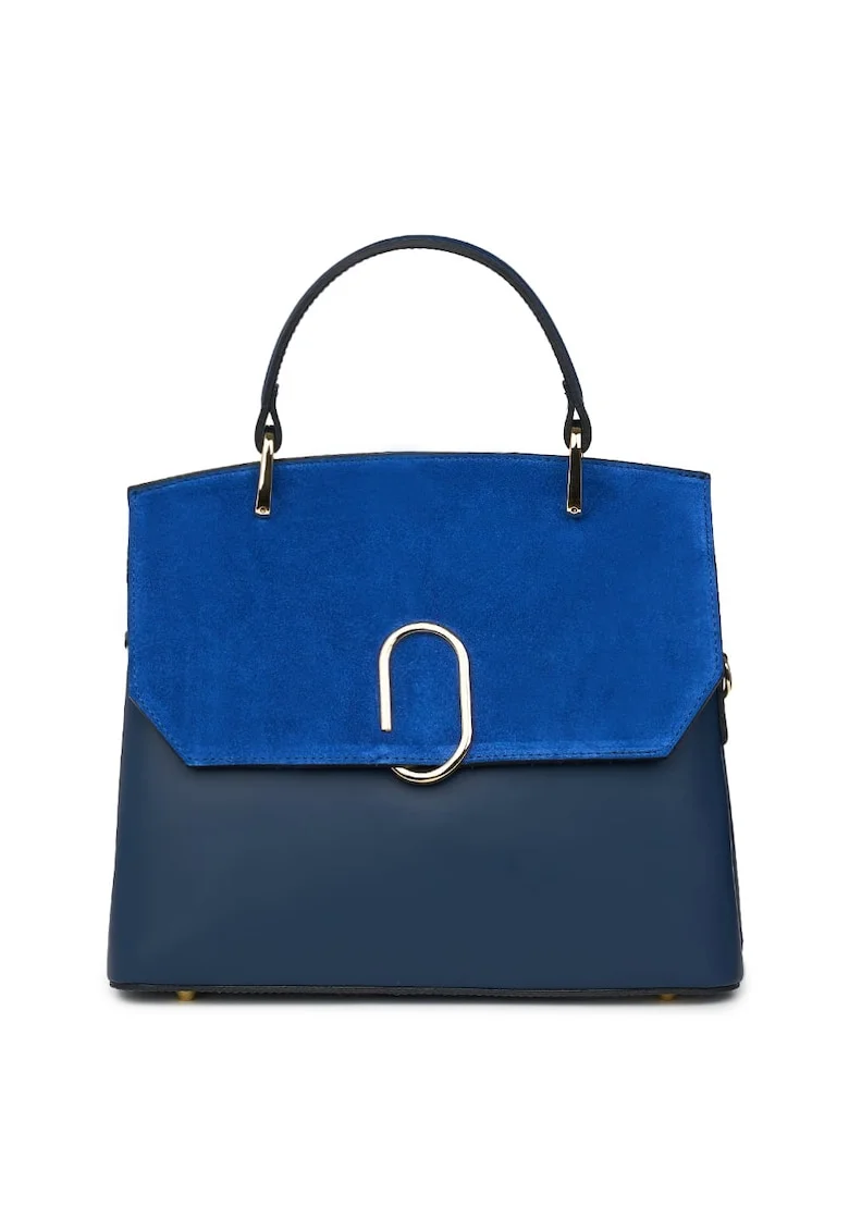 Poseta din piele naturala Ruby, Bleumarin