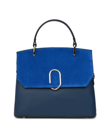 Poseta din piele naturala Ruby, Bleumarin
