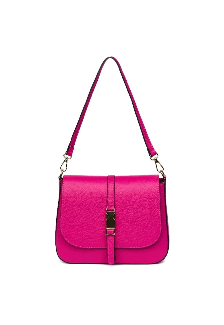 Poseta din piele naturala Aretha fucsia, Fucsia