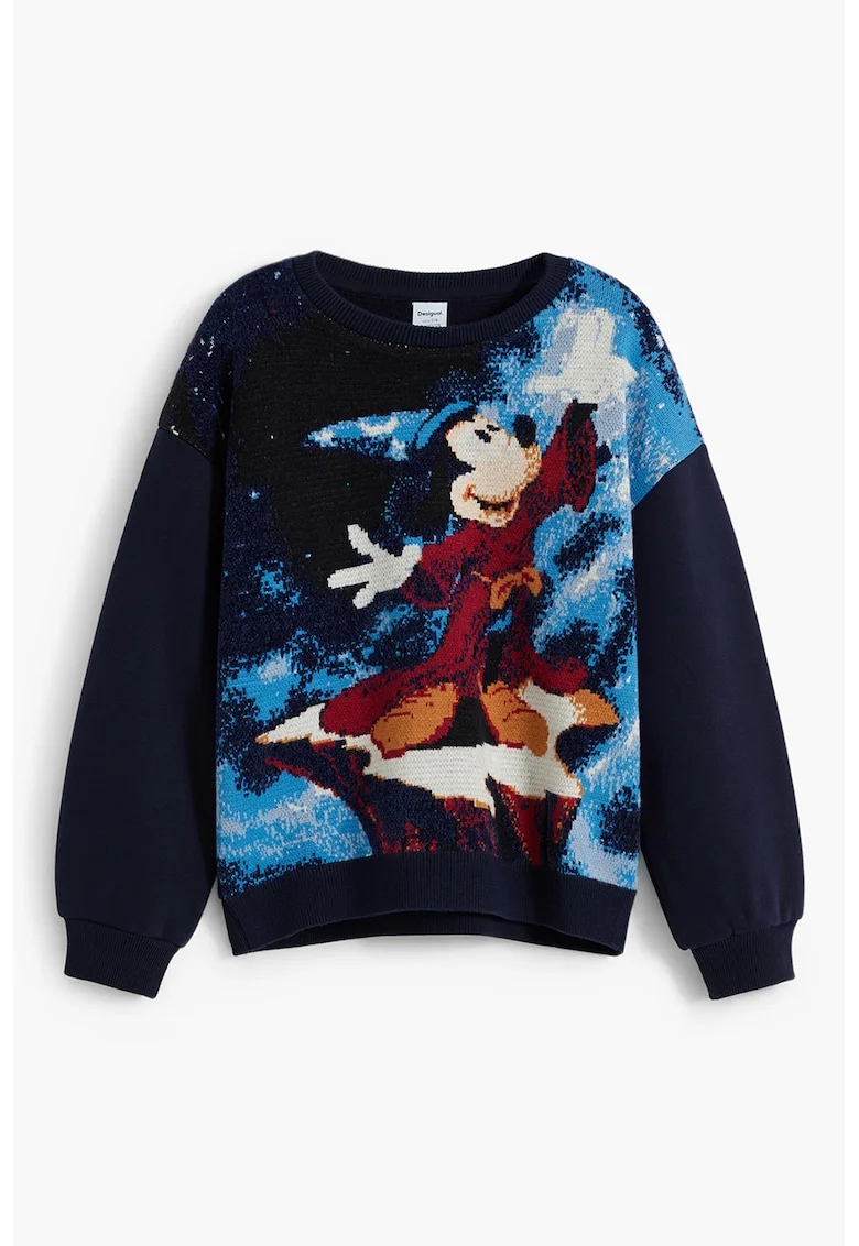 Bluza de trening cu model Minnie Mouse, Negru/Albastru