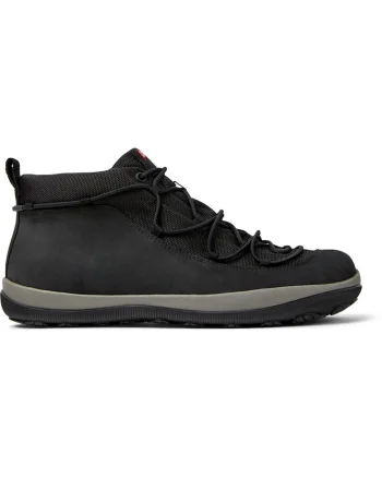 Ghete de piele cu garnituri din material textil Peu Pista, Negru