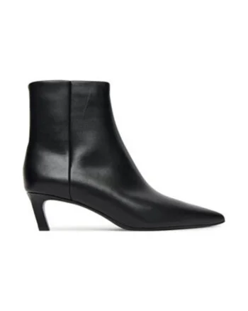 Botine dama  305525246, piele naturala, negru, Negru