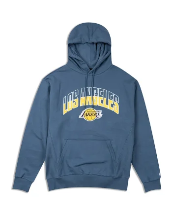 Hanorac cu logo Los Angeles Lakers NBA Arch, Galben/Albastru inchis