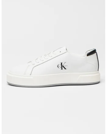 Pantofi sport din piele cu logo, Alb