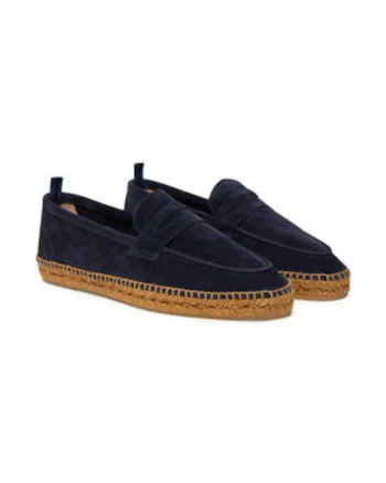 Mocasini barbati,  piele naturala, albastru,