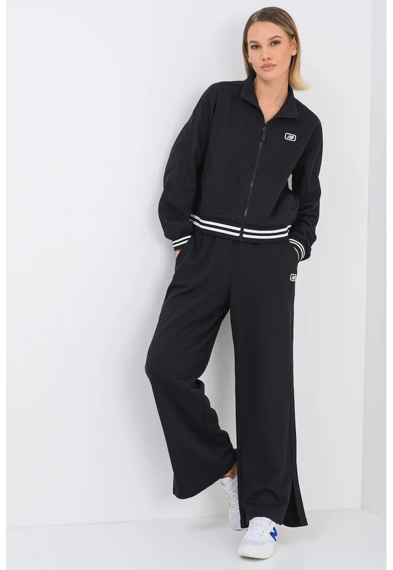 Bluza de trening relaxed fit cu fermoar Post Season, Negru