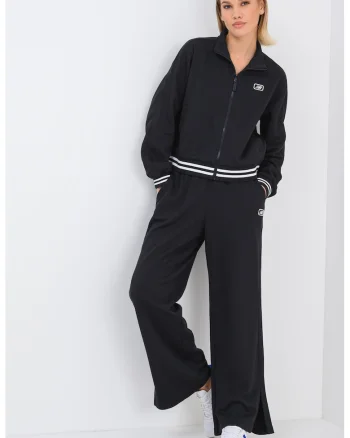 Bluza de trening relaxed fit cu fermoar Post Season, Negru