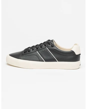 Pantofi sport din piele ecologica Aiden, Alb/Negru