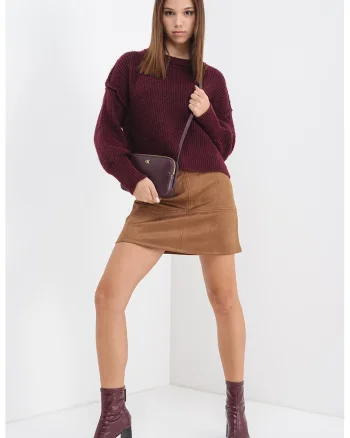 Pulover tricotat gros Mally, Violet tyrian