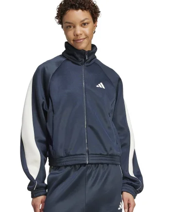 Bluza de trening cu fermoar si maneci raglan Stadium, Alb/Negru