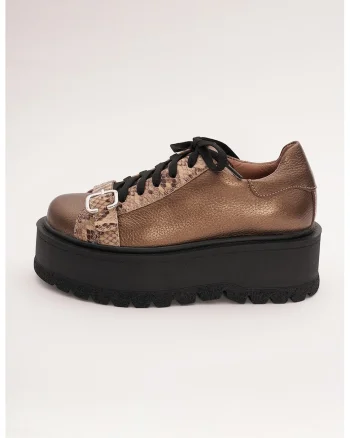 Pantofi de piele cu catarame, Bronz