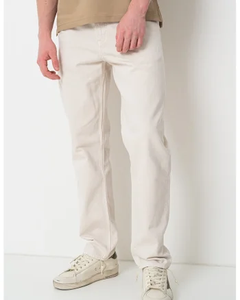 Blugi relaxed fit cu talie medie, Alb fildes