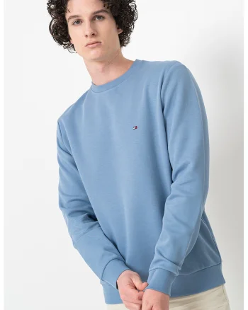 Bluza de trening uni cu decolteu la baza gatului, Albastru lavanda