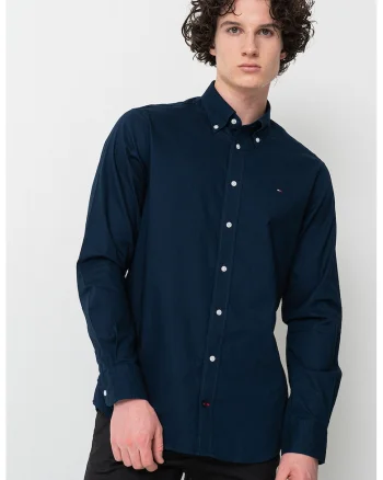 Camasa din bumbac cu guler Oxford, Bleumarin
