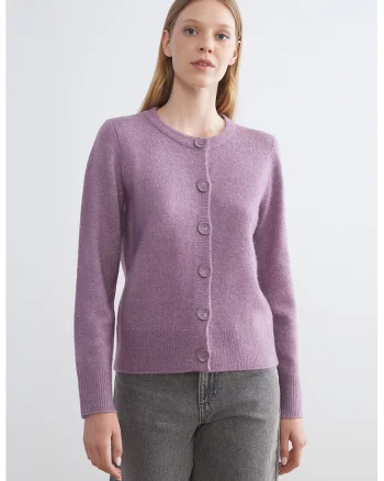 Cardigan slim fit cu nasturi, Lila