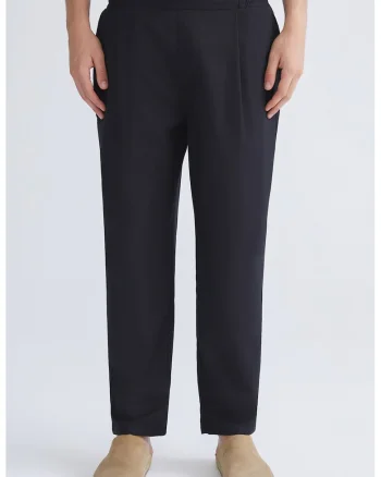 Pantaloni din amestec de modal cu talie elastica, Negru