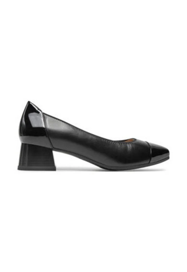 Pantofi cu toc de dama,  305062802, piele naturala, negru