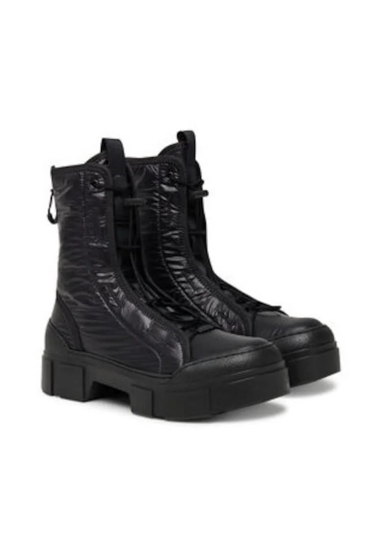 Ghete dama, Vic Matie, pana la glezna, material textil, negru