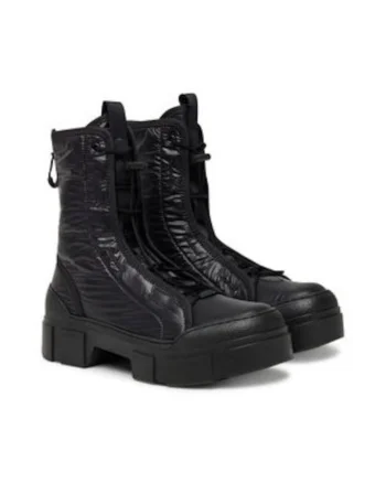 Ghete dama, Vic Matie, pana la glezna, material textil, negru