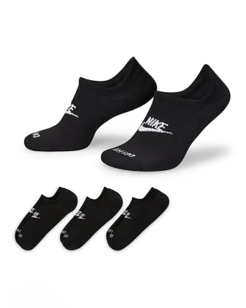 Set de sosete foarte scurte unisex cu tehnologie Dri-Fit Everyday Plus Cushioned - 3 perechi, Alb/Negru