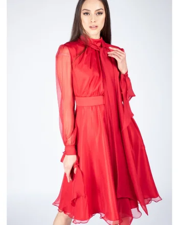 Rochie matase cu esarfe