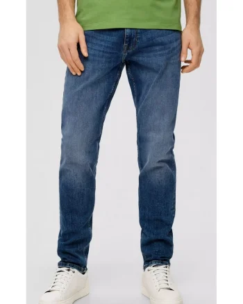 Blugi regular fit, cu talie medie Mauro, Albastru inchis