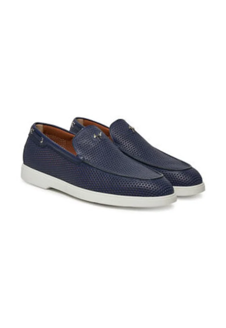 Mocasini barbati,  piele naturala, bleumarin