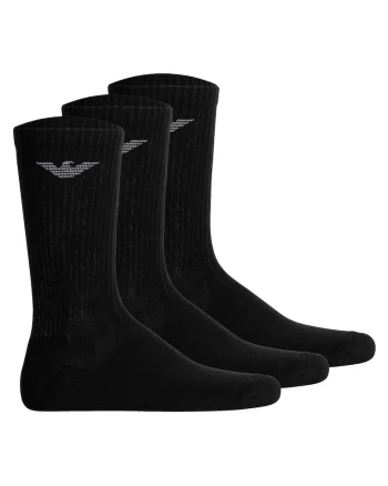 Set de sosete lungi cu logo - 3 perechi, Negru