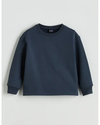 Bluza de trening din amestec de bumbac, Bleumarin
