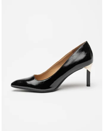 Pantofi din piele ecologica cu varf patrat, Negru
