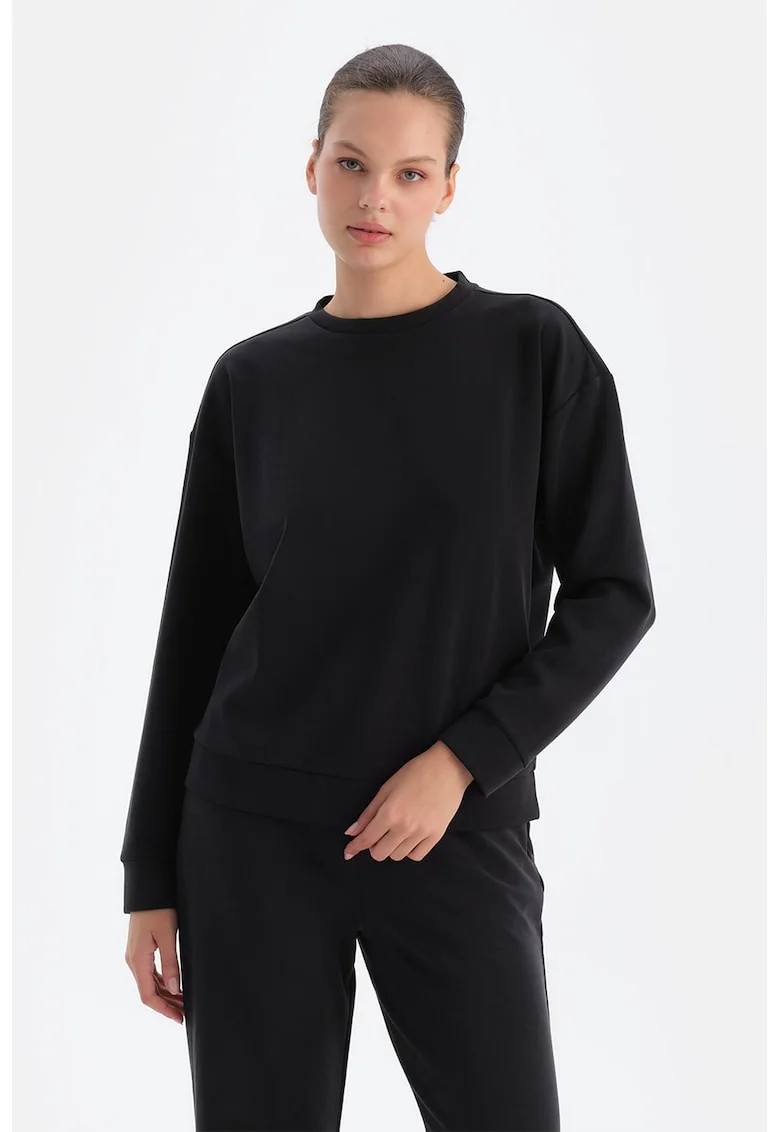 Bluza de trening lejera din amestec de modal, Negru