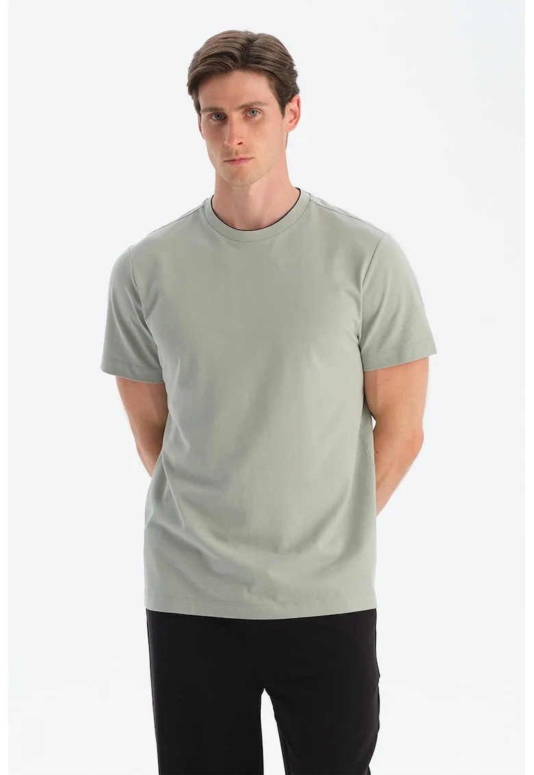 Tricou uni de bumbac, Verde pal