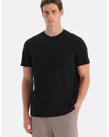 Tricou uni de bumbac, Negru