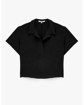 Bluza crop cu maneci scurte, Negru