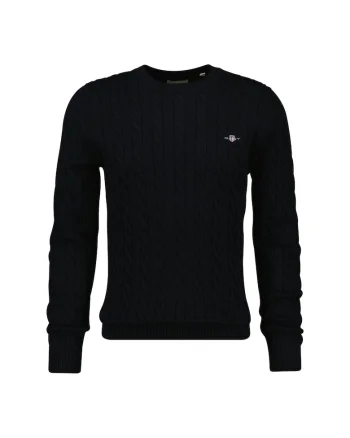 Pulover cu model torsade, Negru