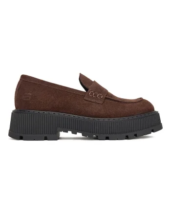 Mocasini dama, Raw, piele naturala, maro, design minimalist, Maro