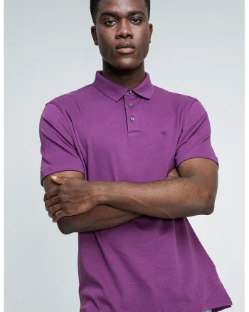 Tricou polo din bumbac cu monograma brodata discreta