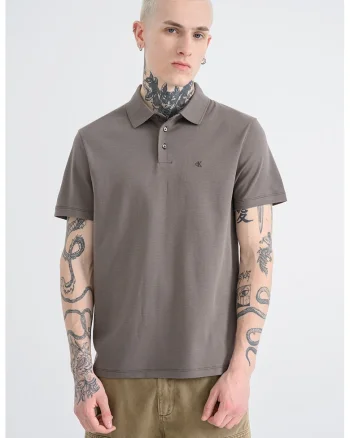 Tricou polo din bumbac cu monograma brodata discreta