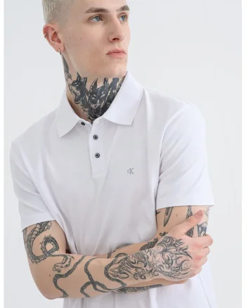 Tricou polo din bumbac cu monograma brodata discreta