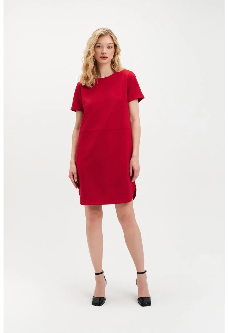 Rochie midi cu cordon, Rosu vermillion
