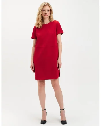 Rochie midi cu cordon, Rosu vermillion