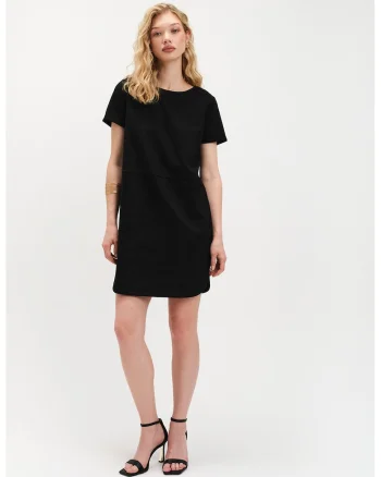 Rochie midi cu cordon, Negru