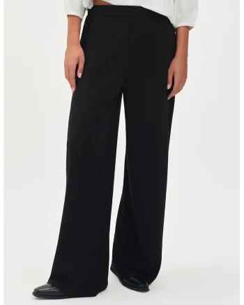 Pantaloni uni cu croiala ampla, Negru