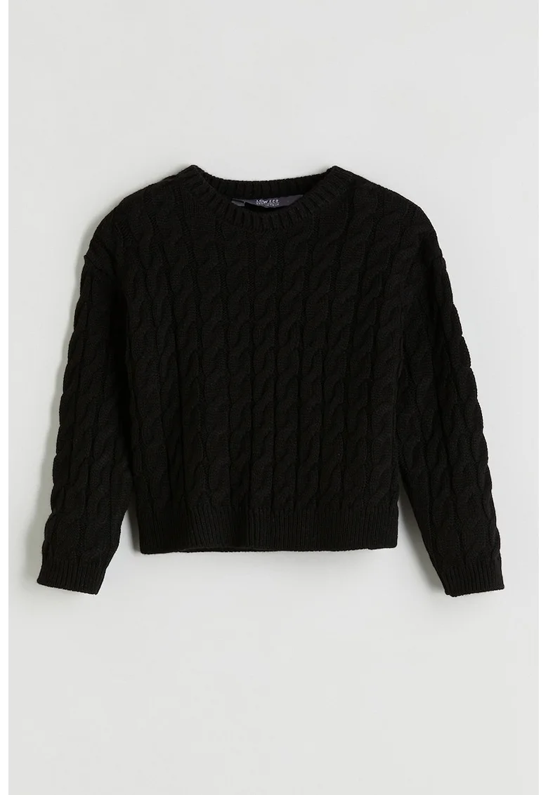 Pulover cu torsade, Negru