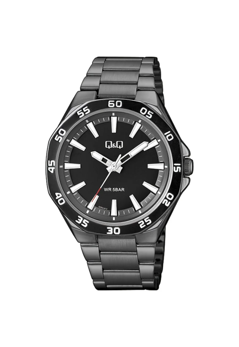Ceas barbatesc  QZ82J412Y, bratara metalica, Negru