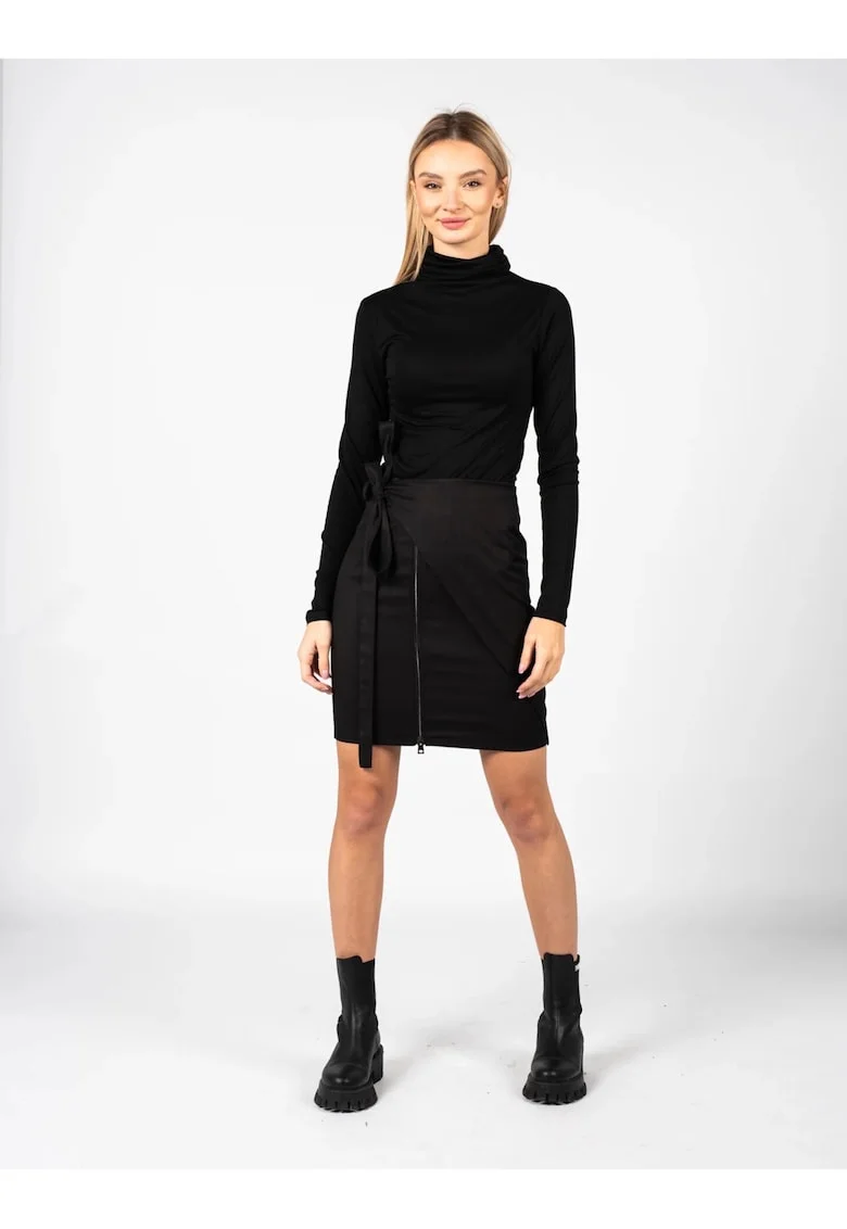Bluza cu guler mediu, Negru,