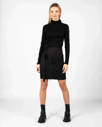 Bluza cu guler mediu, Negru,